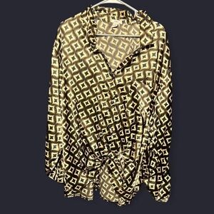Rue21 Black and Gold Geometric Blouse